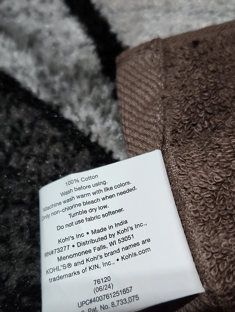 SONOMA SET-OF-2 SOLID BROWN CHOCOLATE COTTON HAND TOWELS